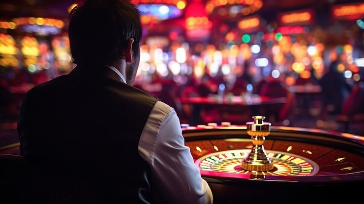 Dealer Evolution Gaming di studio produksi berkualitas HD dengan pencahayaan profesional